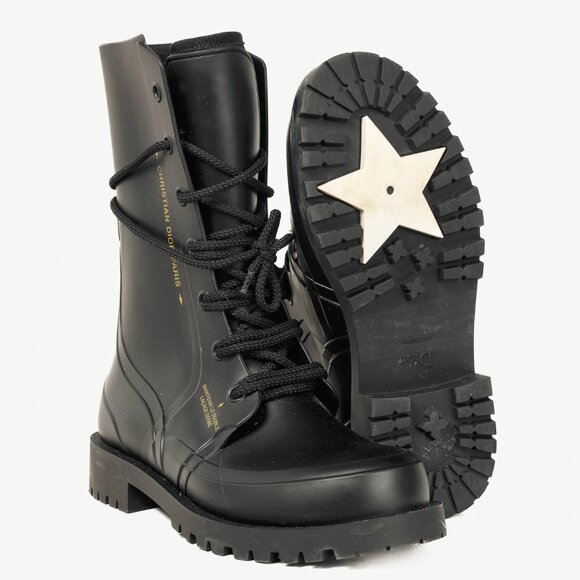 Christian Dior DiorCamp Bee Accent Rubber Combat Style Boot - Picture 4 of 10
